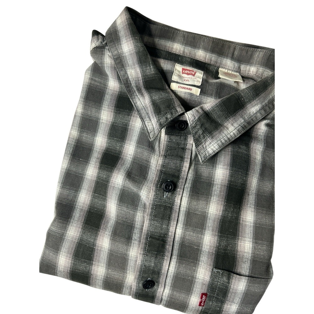 Levi's Standard Men's Size XXL Cotton/Hemp Blend Plaid Long Sleeve Shirt